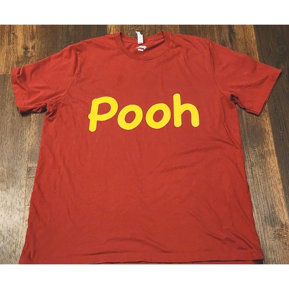 Disney Men's Winnie the Pooh T-Shirt, Size 2XL,‎ Red, "POOH", Short Sleeve